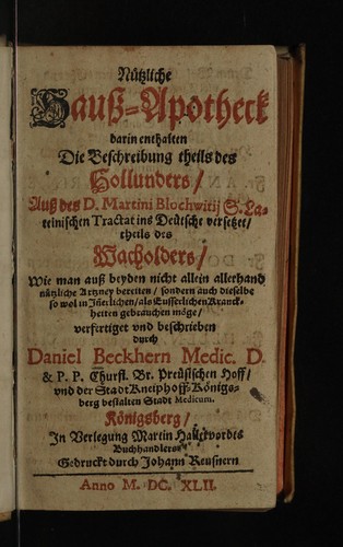 Nützliche Hauss-Apotheck