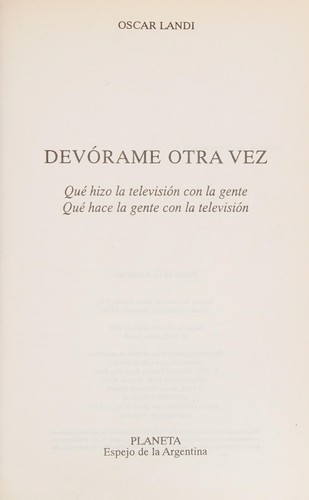 Devórame otra vez