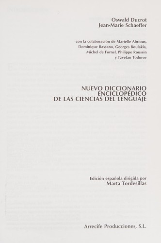 Nuevo diccionario enciclopédico de las ciencias del lenguaje