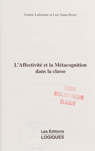 L' affectivité et la métacognition dans la classe