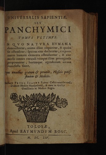 Universalis sapientiae. Seu panchymici tomus ultimus