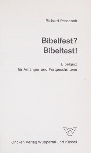 Bibelfest? Bibeltest!