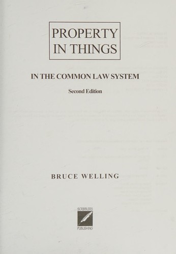 Property in things in the common law system