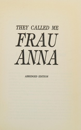 They called me Frau Anna