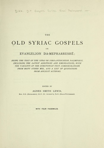 The Old Syriac Gospels