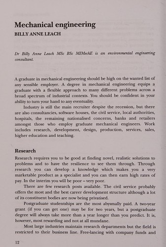 The Ivanhoe career guide to the engineering profession 1996