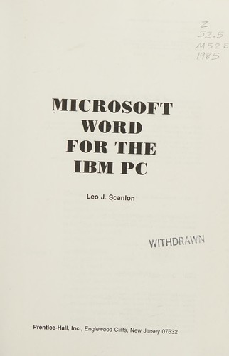 Microsoft Word for the IBM PC