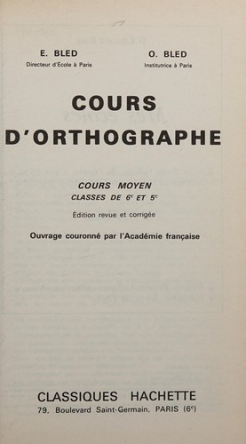 Cours d'orthographe