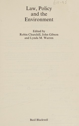 Law, policy, and the environment