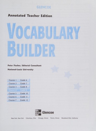 Glencoe Language Arts Vocabulary Builder, CR 4,