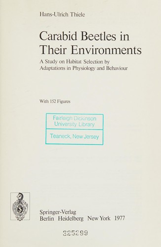 Carabid beetles in their environments