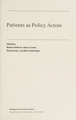 Patients as policy actors