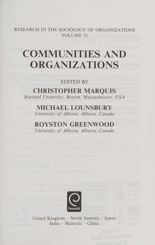 Communities and Organizations