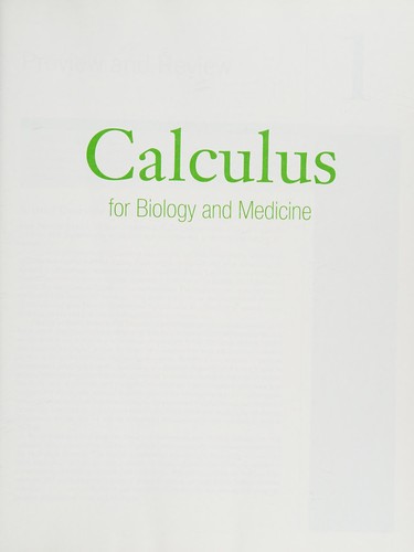 Calculus for biology and medicine