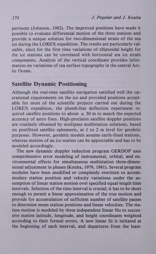 Satellite doppler determination of differential sea ice motion in the vicinity of the North Pole