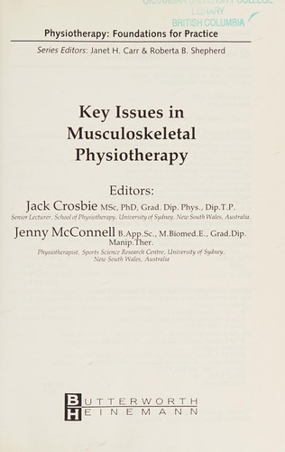 Key issues in musculoskeletal physiotherapy