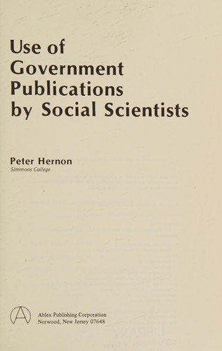 Use of government publications by social scientists