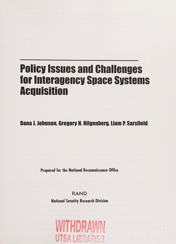 Policy issues and challenges for interagency space systems acquisition