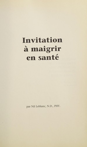 Invitation à maigrir en santé