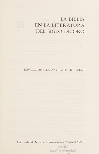 La Biblia en la literatura del Siglo de Oro