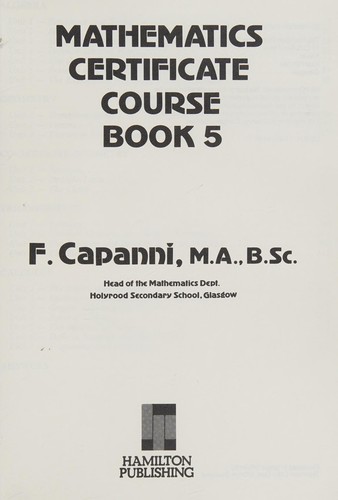 Mathematics certificate course