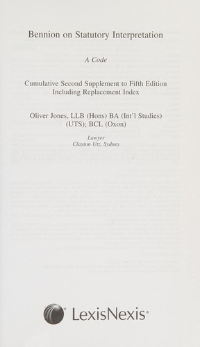 Bennion on statutory interpretation