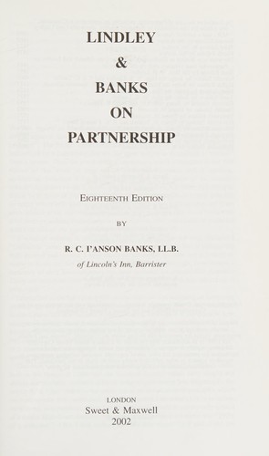Lindley & Banks on partnership