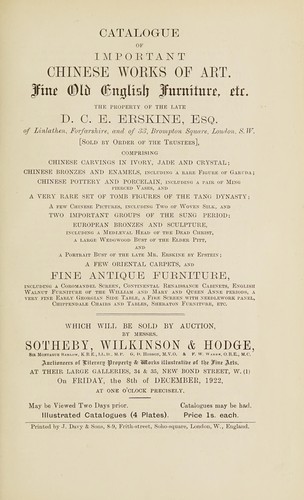 Chinese works of art, fine old English furniture, etc