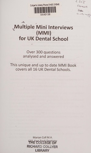 Multiple Mini Interviews (MMI) for UK Dental School