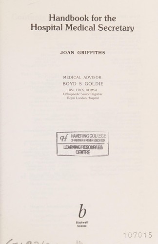 Handbook for the hospital medical secretary