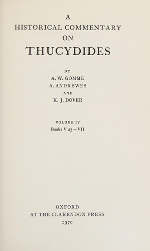 A historical commentary on Thucydides