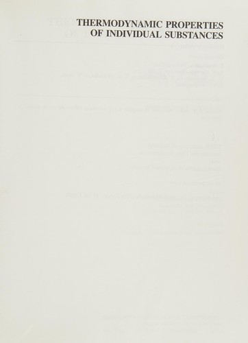 Thermodynamic properties of individual substances