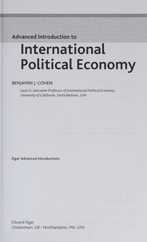 Advanced Introduction to International Political Economy