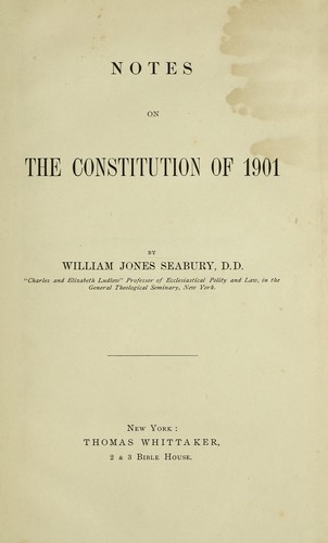 Notes on the constitution of 1901