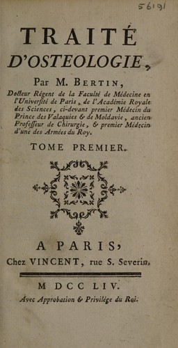 Traité d'ostéologie