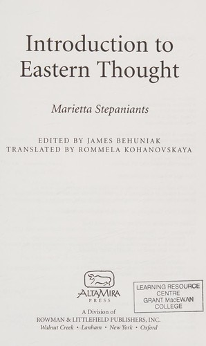Introduction to eastern thought