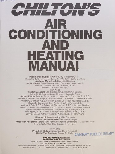 Chilton's air conditioning and heating manual