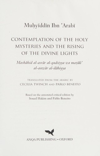 Contemplation of the holy mysteries and the rising of the divine lights =