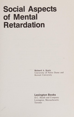 Social aspects of mental retardation