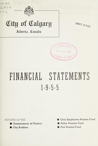 ANNUAL FINANCIAL AND STATISTICAL REPORTS, CALGARY