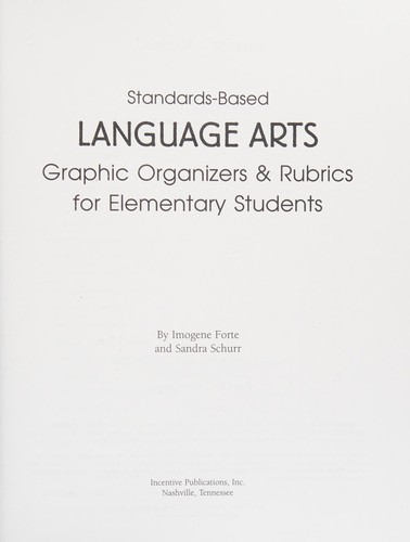Standards Based Language Arts Graphic Organizers and Rubrics