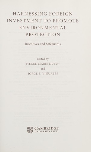 Harnessing foreign investment to promote environmental protection