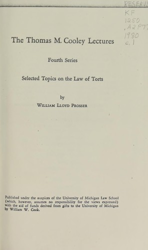 The Thomas M. Cooley Lectures