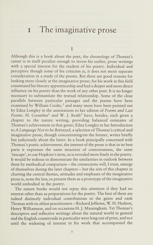 The imagination of Edward Thomas
