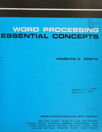 Word processing, essential concepts
