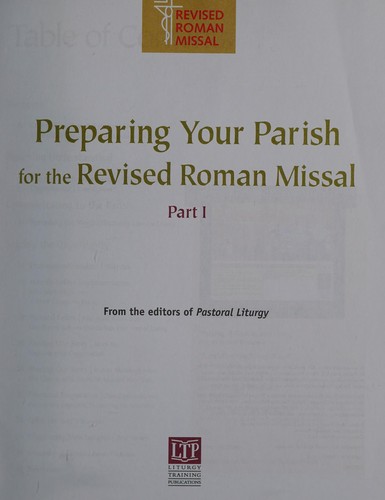 Preparing your parish for the revised Roman Missal