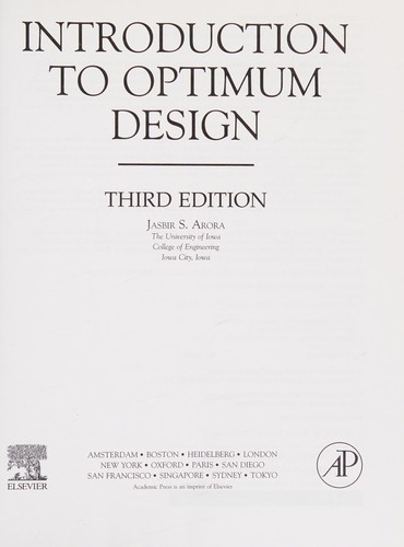 Introduction to optimum design