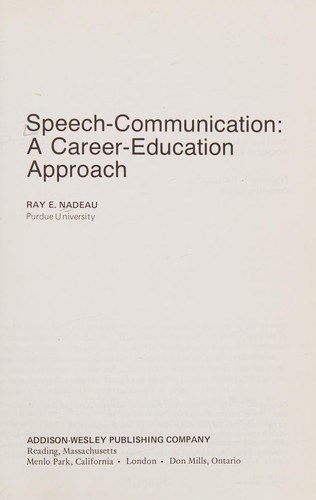 Speech-communication: a career-education approach