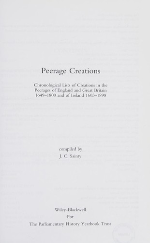 Peerage creations