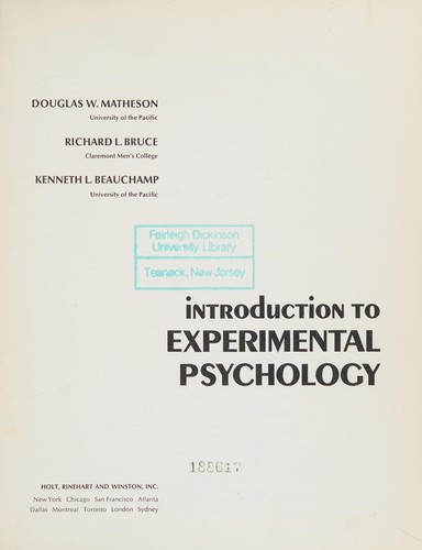 Introduction to experimental psychology
